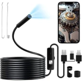 Ozmik CMR71  Işıklı 5M endoskopi kamerası 1080p HD su geçirmez IP67 8 LED  Android ve iOS thumbnail 1