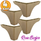 (4 ADET) Bellona Rose 9.5 Cm Açık Kahverengi Mobilya Kanepe Koltuk Koltuk Ayağı Ayakları - 1