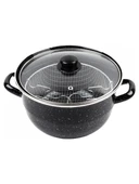 Alev Emaye Kızartma Tencere 24cm Siyah Kırçıllı - 1