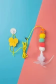 Pribor Tırtıl Kedi Oyuncağı, Kendinden Yapışkanlı, Zilli, Elastik İpli, Asılı Kedi Oyuncağı - 2