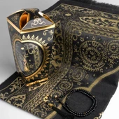 Ramazan Feneri Tesbih + Seccade Hediye Seti (Kraft Asetat Kutu, Siyah) - 2