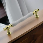 Aruh Porselen Gold Altın Kulp 160 mm Mobilya Çekmece Mutfak Dolabı Dolap Kapak Kulplar Kulb Kulpu thumbnail 6