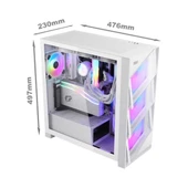 Dragos Air 4x Argb Fan USB 3.0 + Type C ( Power Supply Yok) ATX Oyuncu (Gaming) Bilgisayar Kasası Beyaz - 2