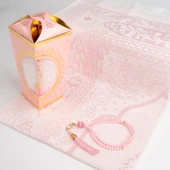 Ramazan Feneri Tesbih + Seccade Hediye Seti (Kraft Asetat Kutu, Pembe) - 2