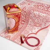 Ramazan Feneri Tesbih + Seccade Hediye Seti (Kraft Asetat Kutu, Bordo) - 2