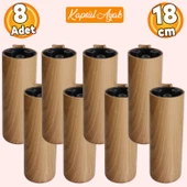 Kapsül Bohem Açık Ceviz 18 cm Mobilya Kanepe Koltuk Baza Yükseltici Yükseltme Ayağı Ayakları 8 Adet thumbnail 1