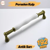 Anav Porselen Antik Sarı Kulp 192 mm Mobilya Çekmece Mutfak Dolabı Dolap Kapak Kulplar Kulb Kulpu thumbnail 1
