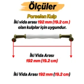 Anav Porselen Antik Sarı Kulp 192 mm Mobilya Çekmece Mutfak Dolabı Dolap Kapak Kulplar Kulb Kulpu thumbnail 3