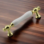 Aruh Porselen Gold Altın Kulp 128 mm Mobilya Çekmece Mutfak Dolabı Dolap Kapak Kulplar Kulb Kulpu thumbnail 6