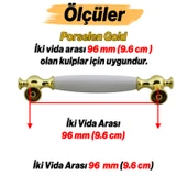 Arnas Porselen Gold Altın Kulp 96 mm Mobilya Çekmece Mutfak Dolabı Dolap Kapak Kulplar Kulb Kulpu thumbnail 3