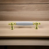 Arnas Porselen Gold Altın Kulp 128 mm Mobilya Çekmece Mutfak Dolabı Dolap Kapak Kulplar Kulb Kulpu thumbnail 4