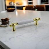 Arnas Porselen Gold Altın Kulp 96 mm Mobilya Çekmece Mutfak Dolabı Dolap Kapak Kulplar Kulb Kulpu thumbnail 5
