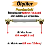 Aruh Porselen Gold Altın Kulp 128 mm Mobilya Çekmece Mutfak Dolabı Dolap Kapak Kulplar Kulb Kulpu thumbnail 3