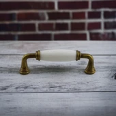 Kapıdağı Porselen Antik Sarı Kulp 96 mm Mobilya Çekmece Mutfak Dolabı Dolap Kapak Kulplar Kulb Kulpu - 8