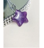 Yıldız Ametist Doğal Taş Kolye - 1