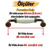 Kapıdağı Porselen Antik Sarı Kulp 96 mm Mobilya Çekmece Mutfak Dolabı Dolap Kapak Kulplar Kulb Kulpu - 3