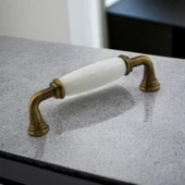 Kapıdağı Porselen Antik Sarı Kulp 96 mm Mobilya Çekmece Mutfak Dolabı Dolap Kapak Kulplar Kulb Kulpu - 2