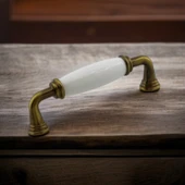 Kapıdağı Porselen Antik Sarı Kulp 96 mm Mobilya Çekmece Mutfak Dolabı Dolap Kapak Kulplar Kulb Kulpu - 6