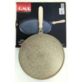 OMS 3285 Döküm Granit Yuvarlak Çift Taraflı 34 cm Gözleme Tavası Kumbeji thumbnail 1