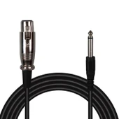 Ayt G-526V Siyah 6.3Mm Mono Erkek Canon Dişi 4 Metre Mikrofon Ara Kablosu Xlr Soketli Hazır Kablo - 1