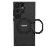 Galaxy S23 Ultra Kılıf M-safe Şarj Özellikli 360° Standlı Basit Mat Deri Desenli Youngkit Tech Leather Serisi Kapak thumbnail 1