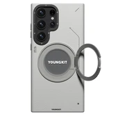 Galaxy S23 Ultra Kılıf M-safe Şarj Özellikli 360° Standlı Basit Mat Deri Desenli Youngkit Tech Leather Serisi Kapak thumbnail 10