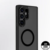 Galaxy S25 Ultra Kılıf M-safe Şarj Özellikli Cam Arka Yüzey TPU Youngkit Gemstone Serisi Kapak - 7