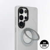 Galaxy S25 Ultra Kılıf M-safe Şarj Özellikli 360° Standlı Basit Mat Deri Desenli Youngkit Tech Leather Serisi Kapak thumbnail 3