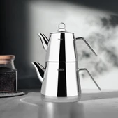 Nehir Alya Maxi Büyük Boy Paslanmaz Çelik 1.10-2.15 Lt. Çaydanlık Takımı thumbnail 1