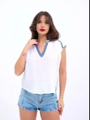 7162 BLUZ-BEYAZ thumbnail 1