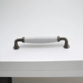 Zerrin Porselen Antik Nikel Kulp 128 mm Mobilya Çekmece Mutfak Dolabı Dolap Kapak Kulplar Kulb Kulp - 7