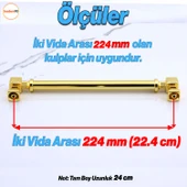 Talas Gold Altın Metal Kulp 224 mm Mobilya Çekmece Mutfak Dolabı Dolap Kulpları Kulb 19.2 cm - 2