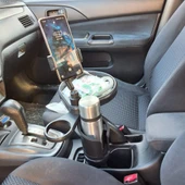 UpWay Araç İçi Ayarlanabilir Tepsili Yiyecek Bardak Termos Telefon Tutucu - 6