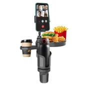 UpWay Araç İçi Ayarlanabilir Tepsili Yiyecek Bardak Termos Telefon Tutucu - 2