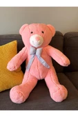Papyonlu Pembe Dev Büyük Peluş Ayıcık 80cm Sevgililer Günü Özel Ayıcık, Hediyelik Ayı - 3