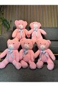 Papyonlu Pembe Dev Büyük Peluş Ayıcık 80cm Sevgililer Günü Özel Ayıcık, Hediyelik Ayı - 4