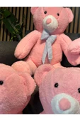 Papyonlu Pembe Dev Büyük Peluş Ayıcık 80cm Sevgililer Günü Özel Ayıcık, Hediyelik Ayı - 6