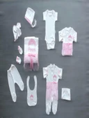 Eterelle Taçlı Prensesim Nakışlı  10lu Zıbın Takımı Hastane Çıkışı Pembe - 1
