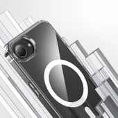 Apple iPhone 16E Kılıf M-safe Şarj Özellikli Şeffaf Sert PC Zore Embos Kapak - 6