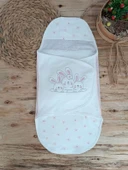 Eterelle Yenidoğan Tavşan Tayfalar Nakışlı Çıt Çıt Kapamalı Bebek Kundak Ekru thumbnail 1