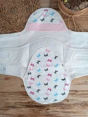 Eterelle Yenidoğan İlk Baharın Ceylanı Nakışlı Çıt Çıt Kapama Bebek Kundak Ekru - 5