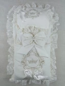 Eterelle Yenidoğan Antalya Taç Nakışlı Kundaklı Trilüks Unisex 3lü Alt Açma Seti Ekru thumbnail 2