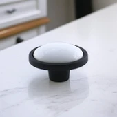 Çoruh Porselen Siyah Kulp Düğme Çekmece Mutfak Mobilya Dolabı Dolap Kulpu Kulbu Metal Kulpları - 7