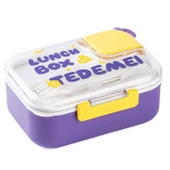 TANTİTONİ TEDEMEI MOR PASL.ÇELİK 2 BÖLMELİ ÇATAL VE KAŞIKLI YEMEK TAŞIMA KABI 750 ML - 1