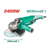 Total Elektrikli Büyük Avuç Taşlama Spiral Makinesi 2400 W 6400 rpm Kömürlü M14 Mil 230 mm Disk Çapı - 2