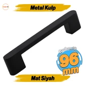 Uhud Kulp 96 mm Siyah Metal Mutfak Mobilya Çekmece Mutfak Dolap Dolabı Kulpları Kapak Kulbu 9.6 cm - 1