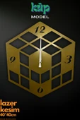 MOOCLOCK Küp Model Duvar Saati Gold thumbnail 1