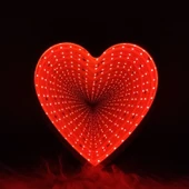 3D HEART TUNNEL LAMP RED LED LİGHT 3D IŞIKLI DEKOR KALP IŞIK USB+PİLLİ LED IŞIK DEKOR MASA LAMBASI YILBAŞI IŞIKLARI - 4