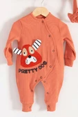 Eterelle Pretty Dog Nakışlı Bandanalı % 100 Pamuk Kız Bebek Tulumu - 2