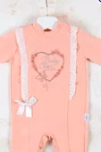 Eterelle Love Kalp Nakışlı % 100 Pamuk Kız Bebek Tulumu - 2
